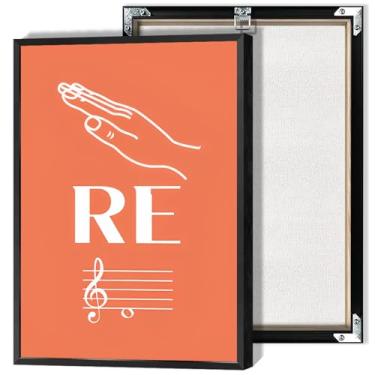 Imagem de Solfège Cartazes de Mão Música Sala de Aula Tela Arte de Parede Notas Teoria Educação Sinal Vocal Gráfico Impressão Quadro Pintura para Sala de Estar Quarto Escritório Decoração de Parede 30 x 40 cm