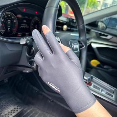 Imagem de Luvas de ciclismo com proteção solar, luvas antiderrapantes de malha de secagem rápida para esportes ao ar livre, pesca, direção