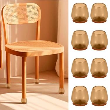 Imagem de Protetores de perna de cadeira, almofadas de silicone e feltro para redução de ruído, protetores de piso antiderrapantes para cadeiras e mesas