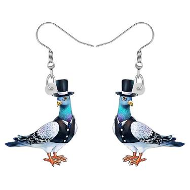 Imagem de Brincos de pombo de anime fofos de acrílico pendentes novidade joias para mulheres amantes de animais pingentes presentes, Medium, Acrílico, Sem pedra preciosa