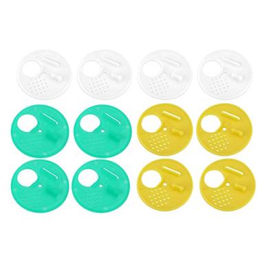 Imagem de 12 peças de ventilação de porta de ninho de colmeia de plástico para ferramentas de apicultura, disco de entrada giratório com 4 opções de acesso e várias cores