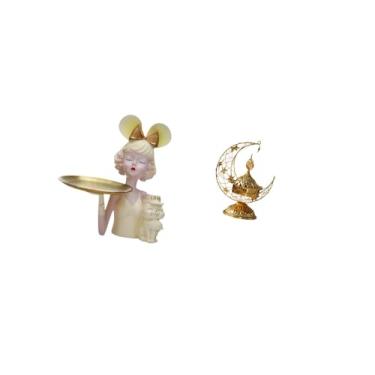 Imagem de Fenteer Estátua de de Arte Moderna com Bandeja para Chaves E Queimador de Incenso árabe, Castiçal Antigo, Suporte Decorativo para Velas, para Quarto E