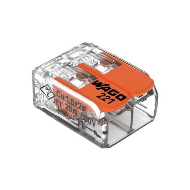 Imagem de Conector Emenda 2 Cond - Caixa Com 100 Peças Transparentes Wago