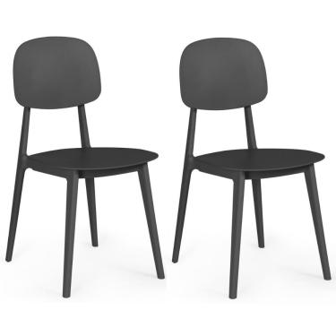 Imagem de Kit 2 Cadeiras Itália Para Sala/cozinha Em Polipropileno - Preto