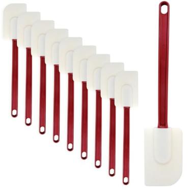 Imagem de 2 a 10 espátulas de silicone, espátula de cozinha de borracha resistente ao calor de 315 °C com aderência ergonômica para assar, cozinhar e misturar, antiaderente, lavável na lava-louças, BPA (10