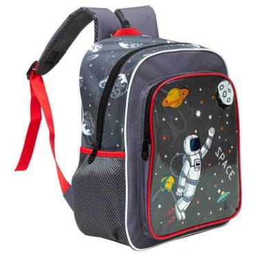 Imagem de Mochila Infantil Menino M Astronauta Nave Espacial Espaço Escolar 2025