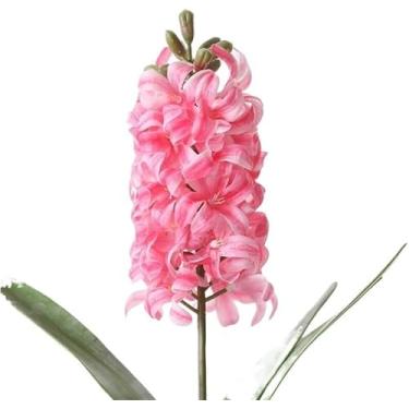 Imagem de 3d Flor Artificial Sentir Jacinto Ramo Único Com Folha Em Vaso Plantas Verdes Falso Floral Home Decoração Atacado Adereços De Foto, Deep Pink