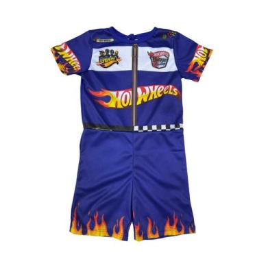 Imagem de Fantasia Infantil Temática Do Hot Wheels Festas Azul, GG