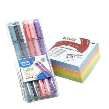 Imagem de Caneta BPX 0.7 CiS 5 Cor + StickEase Note Eagle 75x75 4 Cor