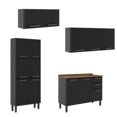 Imagem de Kit Cozinha Completa Bertolini Estilo em Aço com 1 Balcão 1 Paneleiro 