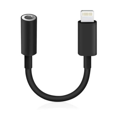 Imagem de Adaptador Lightning para conector de fone de ouvido de 3,5 mm [certificado Apple MFi] Som estéreo Hi-Fi, controle de função completa, compatível com iPhone 14/13/12/11/X/8 e mais – para música
