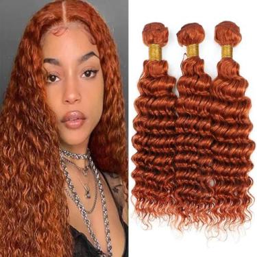 Imagem de Pacotes de cabelo Hiaplame Deep Wave Brazilian Virgin Orange 20cm 25cm