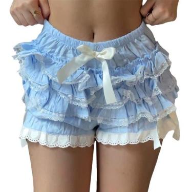 Imagem de Shorts femininos Seyurigaoka com babados de renda Lolita Bloomers
