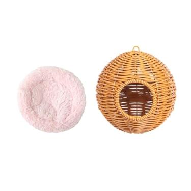 Imagem de IEUDNS Balanço Suspenso para Papagaios, Cama Macia E Quente para Agapornis, Casinha de para Papagaios, Rede para Pequenos Pássaros, Ideal para Tentilhõ, Rosa