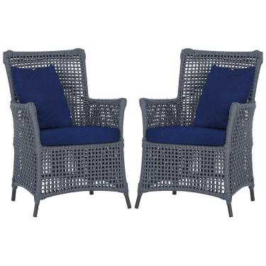 Imagem de Poltronas Igapó Alumínio Pintura Preta Corda Náutica E10 Prata