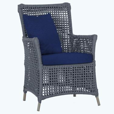 Imagem de Poltrona Igapó Alumínio Pintura Fendi Corda Náutica E10 Prata