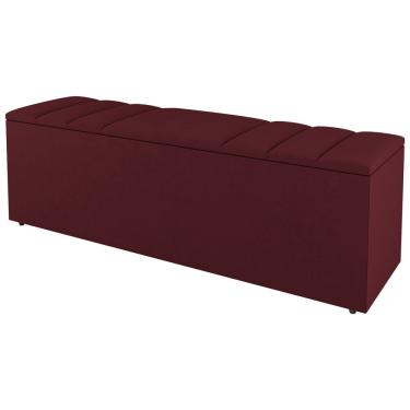 Imagem de Calçadeira Baú Queen Size Grace 160cm Suede Bordô - Abmaza