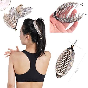 Imagem de Pacote de 4 peças grampo de cabelo em forma de peixe presilhas de banana de plástico para meninas acessórios femininos