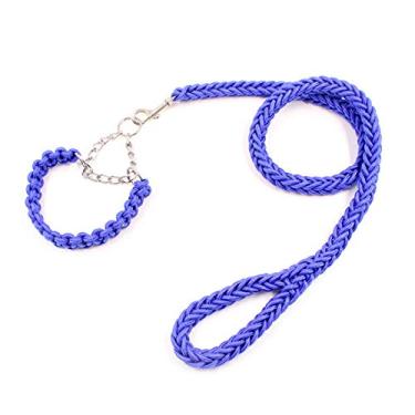 Imagem de Coleira para cães de estimação coleira para cães antimordida reforçada corrente de ferro coleira para cães corda de cachorro conjunto de corrente em forma de P