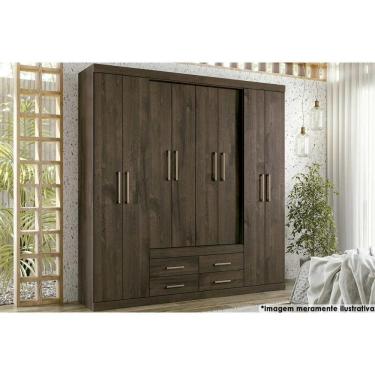 Imagem de Guarda Roupa Casal 8 Portas E 4 Gavetas Nápoles Ébano - Santos Andirá