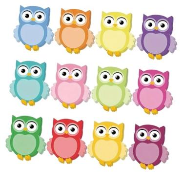 Imagem de shamjina de notas autoadesivas com 12 unidades em formato de, fáceis de usar e ideais para material escolar.