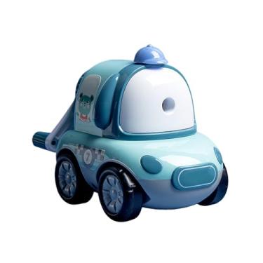 Imagem de GZBABY Apontador de lápis manual, apontador de lápis de manivela com espessura de ponta ajustável, formato de carro esportivo fofo (azul)