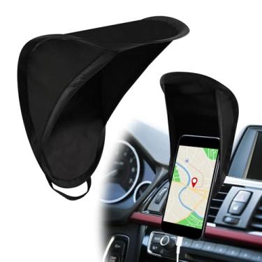 Imagem de HQRNYP Guarda-sol para celular de carro, protetor solar de telefone de carro, suporte de guarda-chuva vertical antirreflexo automático para smartphone, capa de guarda-chuva dobrável para smartphone