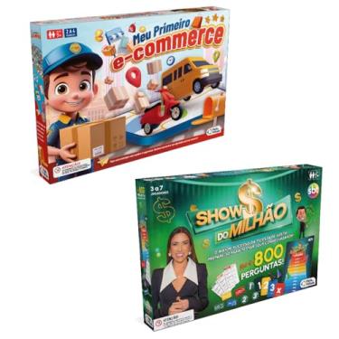 Imagem de Kit com 2 Jogos Tabuleiro Show Do Milhao + Meu Primeiro E-commerce - Pais e Filhos