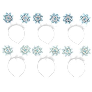 Imagem de Beaupretty 6pcs Snowflake Headband Merry Christmas Headband Xmas Head Bopper Christmas Snowflake Headwear Snowflower Headpiece Kids Hair Ties Kids Headdress Child Accessories Cloth Princess