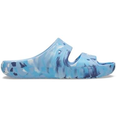 Imagem de Crocs Sandália antiderrapante unissex para adultos, Calcita azul/multi, 37