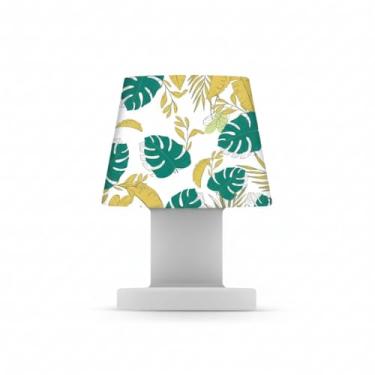 Imagem de Luminária Abajur de Mesa Pequena Costela de Adão, Bivolt, Polietileno, 23x16x16 cm, com Capa Removível, Luz Difusa, Cabo 1,8m