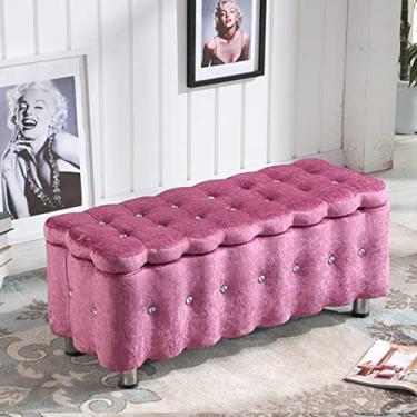 Imagem de Banqueta de armazenamento retangular com tampa articulada, banco de sofá para sala de estar, quarto, cama, banco para sala de estar, banco para troca de sapatos, 40 x 40 x 80 cm