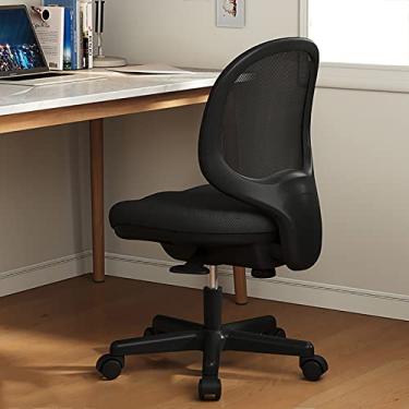 Imagem de Cadeira de escritório, cadeira de jogos, cadeira de computador, cadeiras de escritório sem braços com rodas, cadeira de mesa de malha pequena, cadeira ergonômica para computador, confortável e fofa