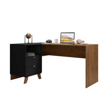 Imagem de Mesa De Canto Escritório 2 Gav 2 Nichos Escrivaninha Porto