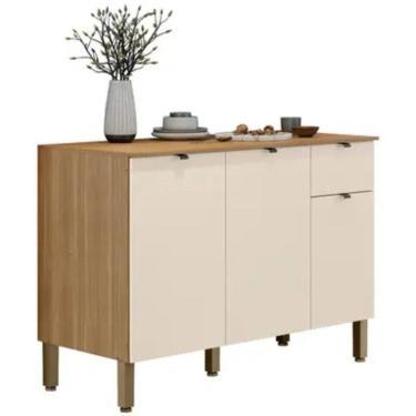 Imagem de Balcão sem Tampo 3 Portas 1 Gaveta 120cm Kits Paraná