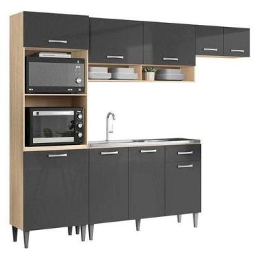 Imagem de Cozinha Compacta Balcão com Tampo Atenas 6 Portas 2 Gavetas - Aramovei