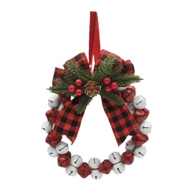 Imagem de IEUDNS Guirlanda de Natal com Sino e Laço - Presente Decorativo Pequeno para Parede, Interior, Casamento e Porta de Entrada, Style E