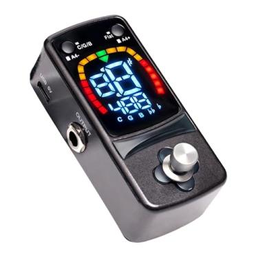 Imagem de menolana Pedal afinador de guitarra profissional de precisão com visor colorido, acessórios para guitarra elétrica cromática e baixo.