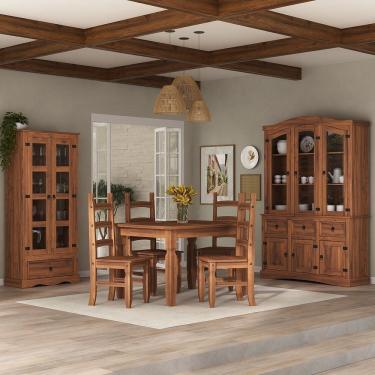 Imagem de Cristaleira Balcão 3 Portas Com Vidro 3 Gavetas Com Oratório Cera Acapulco