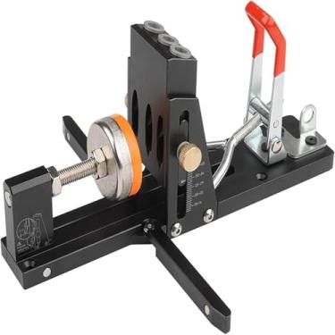 Imagem de Gabarito de furo de cavilha de liga de alumínio, kit de gabarito de cavilha autocentralizante, com perfuração, moldura de suporte magnético dobrável, espessura máxima da tala de 45 mm, para reparo de