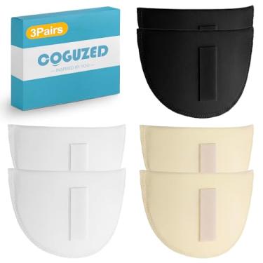 Imagem de CoguZed 3 pares de ombreiras para roupas femininas, almofadas de ombro de espuma respirável para blazer, camiseta, terno e jaqueta - preto, branco e bege