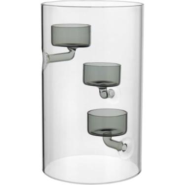 Imagem de CASTIÇAL PORTA VELA DECORATIVO 3 VELAS BOROSSILICATO 20x12x12cm TRANSPARENTE