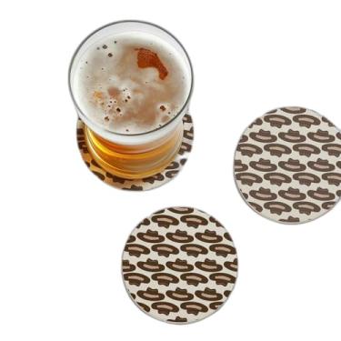 Imagem de Porta Copos Com Ilustração Personalizada Cowboy Tema Oeste Selvagem - Tamanho 10.5x10.5 cm