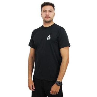 Imagem de Camiseta de Lycra Volcom Iconic Stone Preta-Unissex