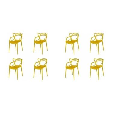 Imagem de Kit com 8 Cadeiras para Sala de Jantar Allegra Solna Amarela Amarelo
