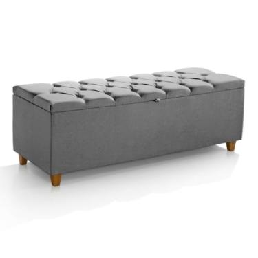 Imagem de Sapateira Baú Organizador Quarto Espaço Estofado(Cinza)