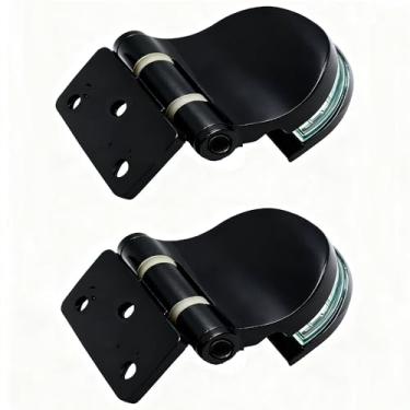 Imagem de Dobradiça de porta de vidro de liga de zinco de aço inoxidável - serve para vidro de 4 a 7 mm, resistente para armário de vinho e sala de sauna, fácil instalação (pacote com 2, preto)