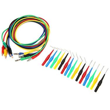 Imagem de Hyuduo Cabo de Teste de Plugue Banana, Cabo de Teste de Extensão Com 5 Sondas Traseiras de 5 Cores, Sondas de 45 90 135 Graus para Testes Elétricos de Chicote de Fiação de Conector