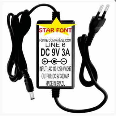 Imagem de Fonte DC 9V 3A Para Pedal Pedaleira LINE 6 - Bivolt - Starfont
