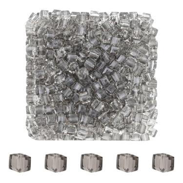 Imagem de Mandala Crafts Contas de cristal de cubo cinza de 4 mm – 500 contas de vidro facetadas para fabricação de joias, suprimentos de contas, artesanato DIY, pulseiras, colares, brincos e contas